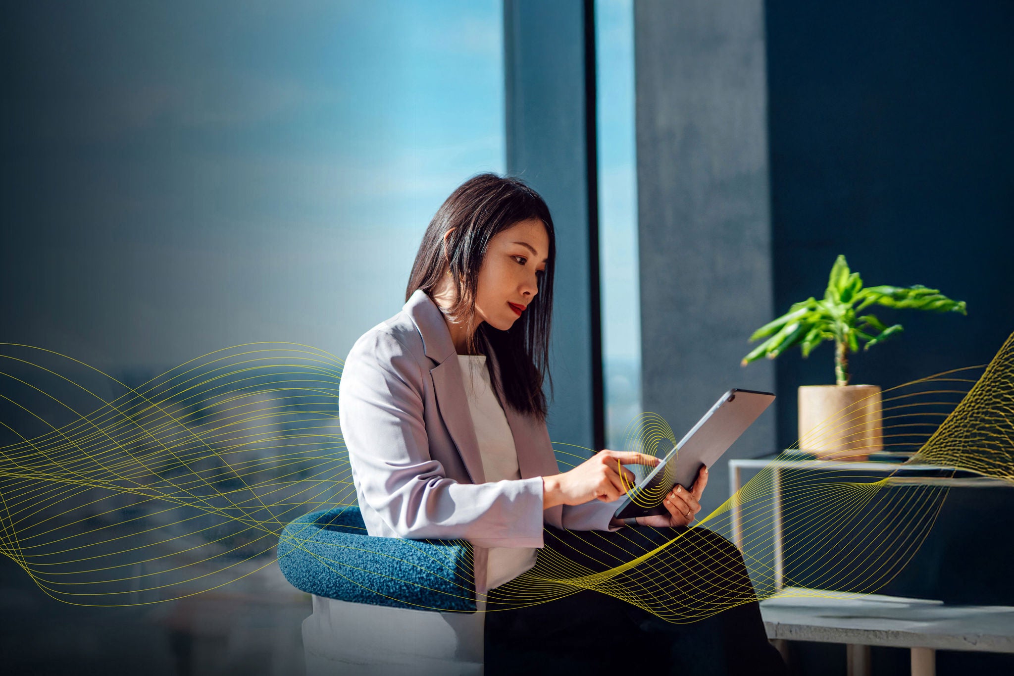 Financial wellness tools on a tablet
